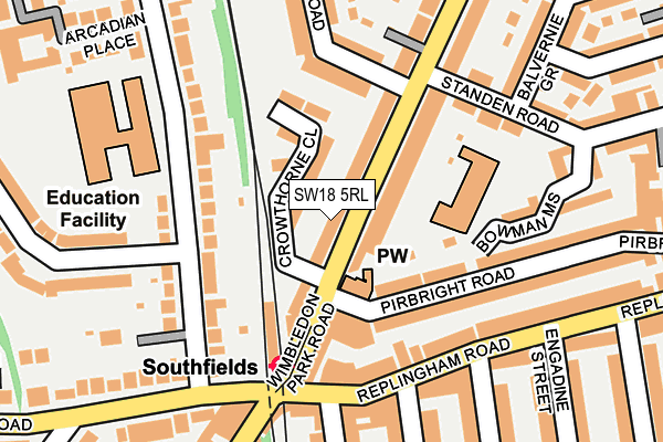 SW18 5RL map - OS OpenMap – Local (Ordnance Survey)