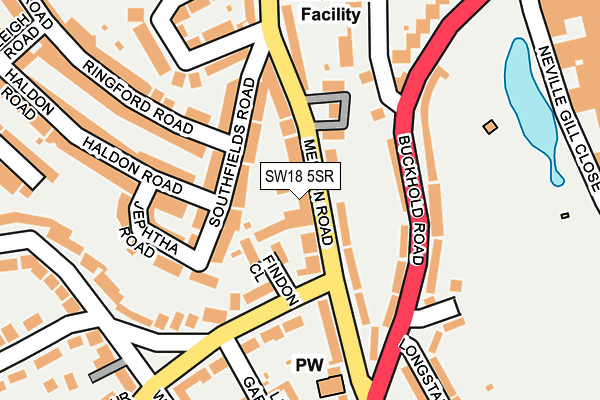 SW18 5SR map - OS OpenMap – Local (Ordnance Survey)