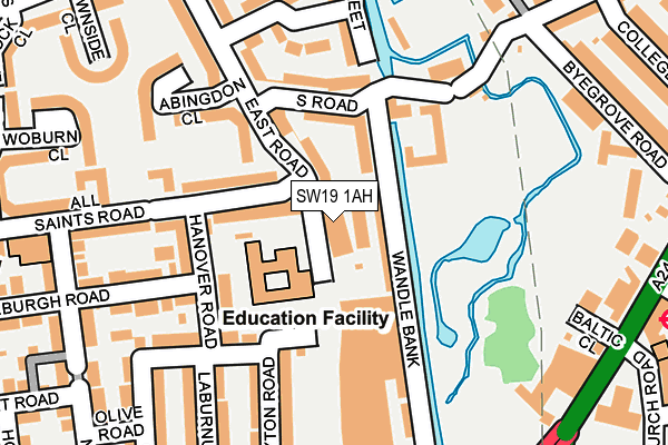 SW19 1AH map - OS OpenMap – Local (Ordnance Survey)