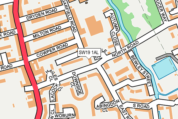 SW19 1AL map - OS OpenMap – Local (Ordnance Survey)