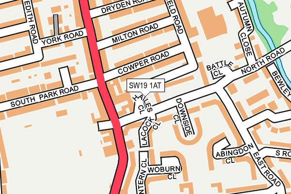 SW19 1AT map - OS OpenMap – Local (Ordnance Survey)