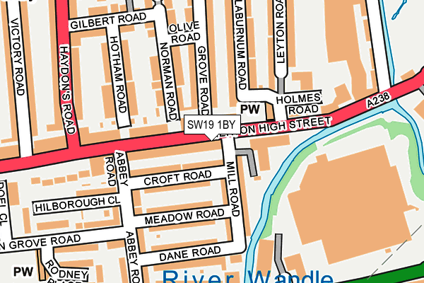 SW19 1BY map - OS OpenMap – Local (Ordnance Survey)