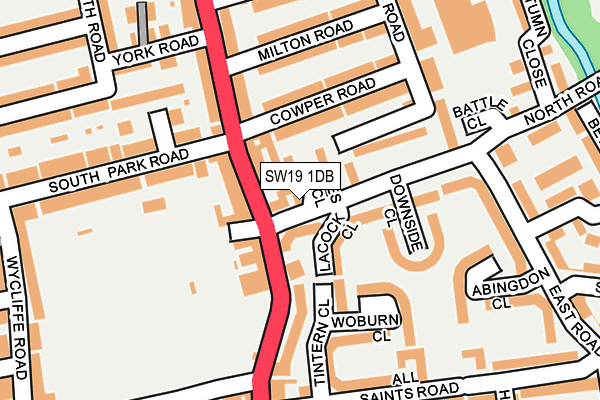 SW19 1DB map - OS OpenMap – Local (Ordnance Survey)