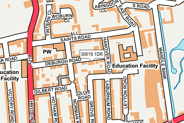 SW19 1DR map - OS OpenMap – Local (Ordnance Survey)