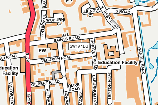 SW19 1DU map - OS OpenMap – Local (Ordnance Survey)
