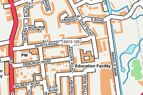 SW19 1EB map - OS OpenMap – Local (Ordnance Survey)