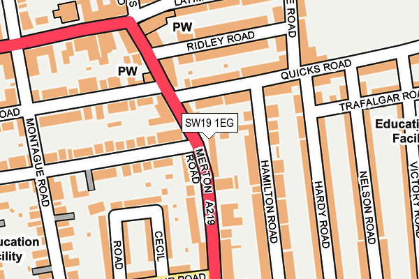 SW19 1EG map - OS OpenMap – Local (Ordnance Survey)