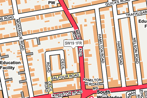 SW19 1FR map - OS OpenMap – Local (Ordnance Survey)