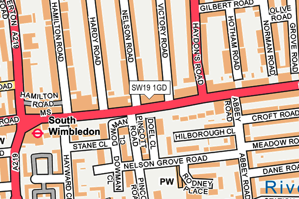 SW19 1GD map - OS OpenMap – Local (Ordnance Survey)