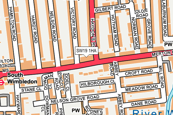 SW19 1HA map - OS OpenMap – Local (Ordnance Survey)