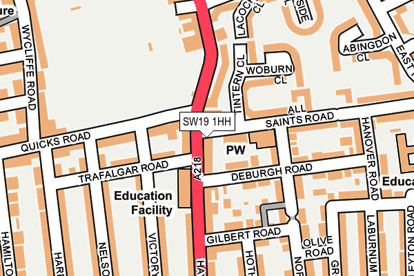 SW19 1HH map - OS OpenMap – Local (Ordnance Survey)