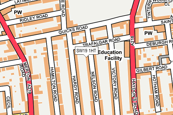 SW19 1HT map - OS OpenMap – Local (Ordnance Survey)