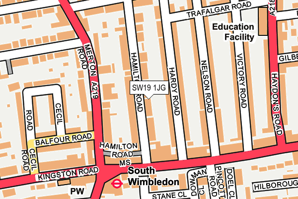 SW19 1JG map - OS OpenMap – Local (Ordnance Survey)