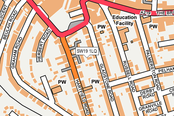 SW19 1LQ map - OS OpenMap – Local (Ordnance Survey)