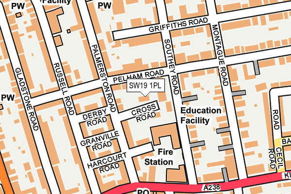 SW19 1PL map - OS OpenMap – Local (Ordnance Survey)