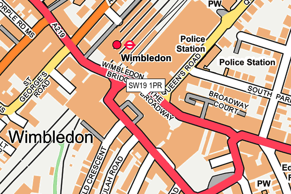 SW19 1PR map - OS OpenMap – Local (Ordnance Survey)