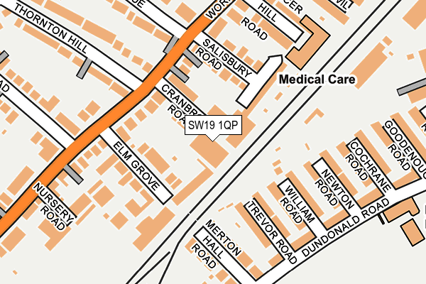 SW19 1QP map - OS OpenMap – Local (Ordnance Survey)