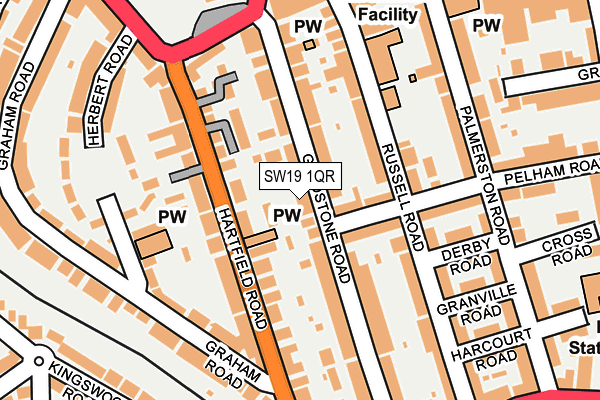 SW19 1QR map - OS OpenMap – Local (Ordnance Survey)