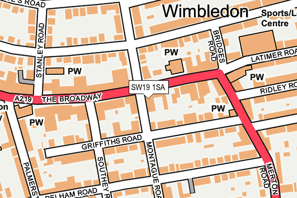 SW19 1SA map - OS OpenMap – Local (Ordnance Survey)