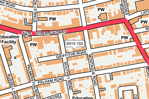 SW19 1SS map - OS OpenMap – Local (Ordnance Survey)