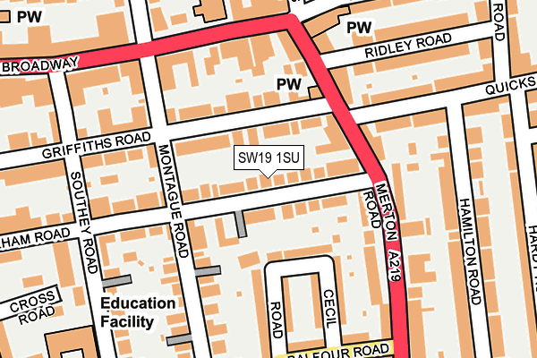 SW19 1SU map - OS OpenMap – Local (Ordnance Survey)