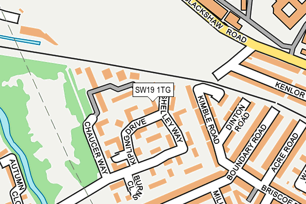 SW19 1TG map - OS OpenMap – Local (Ordnance Survey)