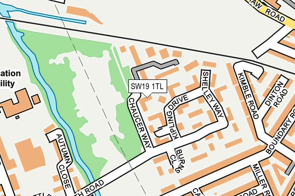 SW19 1TL map - OS OpenMap – Local (Ordnance Survey)