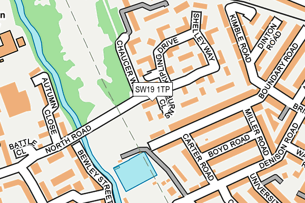 SW19 1TP map - OS OpenMap – Local (Ordnance Survey)
