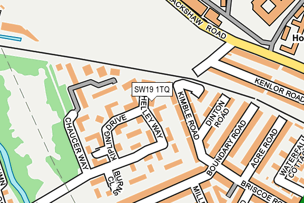 SW19 1TQ map - OS OpenMap – Local (Ordnance Survey)