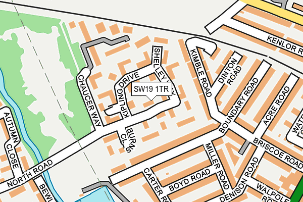 SW19 1TR map - OS OpenMap – Local (Ordnance Survey)