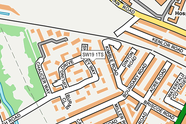 SW19 1TS map - OS OpenMap – Local (Ordnance Survey)