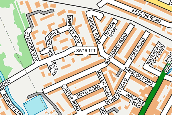 SW19 1TT map - OS OpenMap – Local (Ordnance Survey)