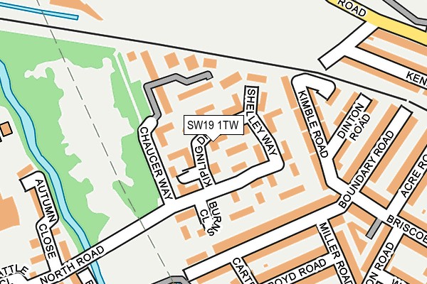 SW19 1TW map - OS OpenMap – Local (Ordnance Survey)