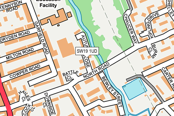 SW19 1UD map - OS OpenMap – Local (Ordnance Survey)