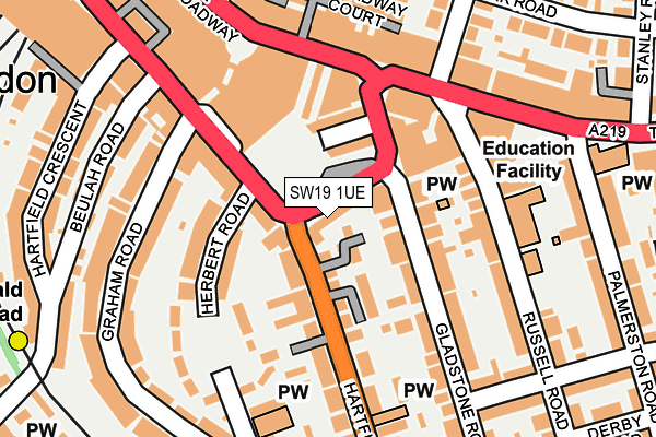 SW19 1UE map - OS OpenMap – Local (Ordnance Survey)