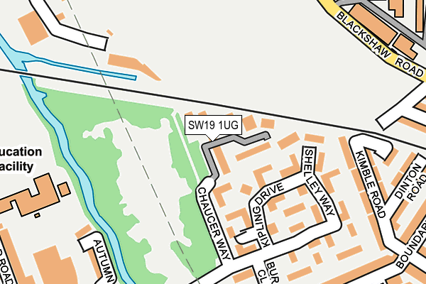 SW19 1UG map - OS OpenMap – Local (Ordnance Survey)