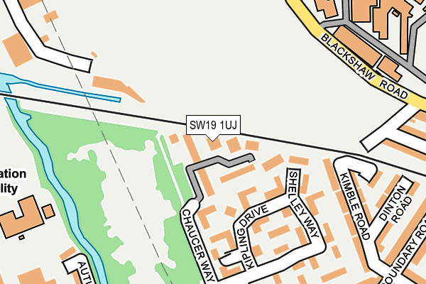 SW19 1UJ map - OS OpenMap – Local (Ordnance Survey)