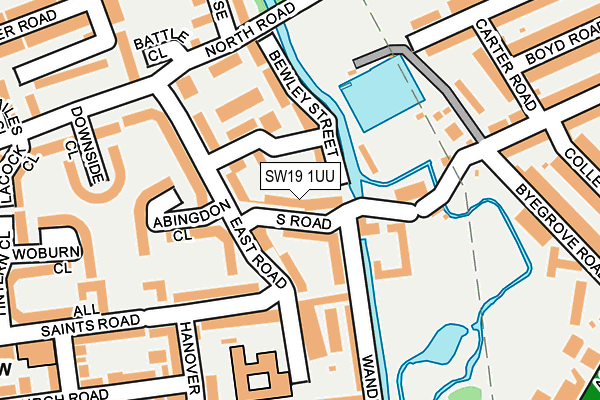 SW19 1UU map - OS OpenMap – Local (Ordnance Survey)