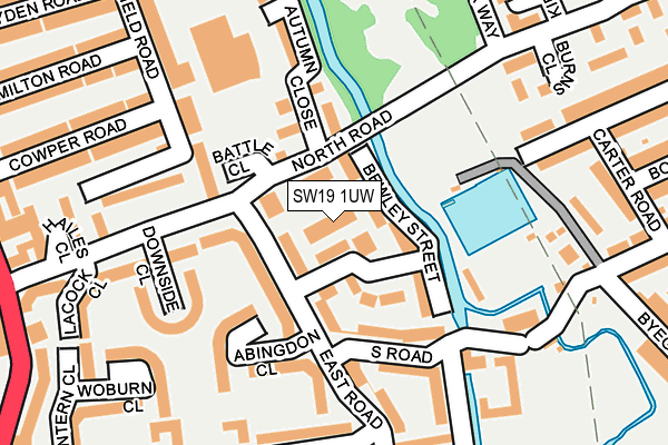 SW19 1UW map - OS OpenMap – Local (Ordnance Survey)