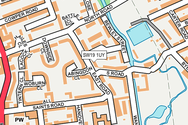 SW19 1UY map - OS OpenMap – Local (Ordnance Survey)