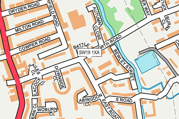 SW19 1XA map - OS OpenMap – Local (Ordnance Survey)