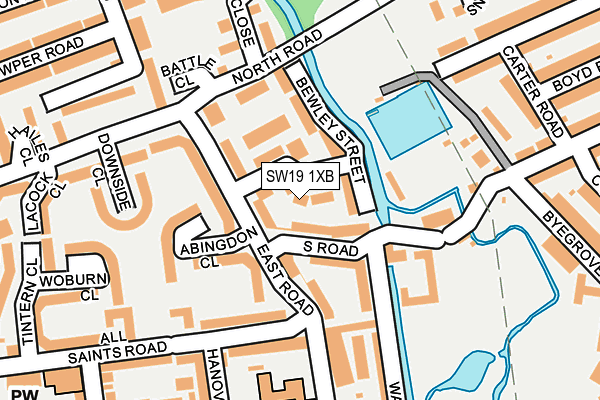 SW19 1XB map - OS OpenMap – Local (Ordnance Survey)