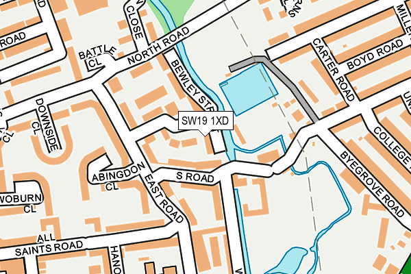 SW19 1XD map - OS OpenMap – Local (Ordnance Survey)