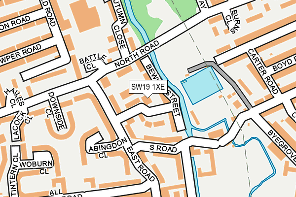 SW19 1XE map - OS OpenMap – Local (Ordnance Survey)