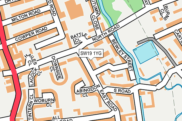 SW19 1YG map - OS OpenMap – Local (Ordnance Survey)