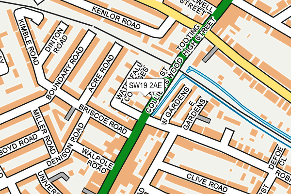 SW19 2AE map - OS OpenMap – Local (Ordnance Survey)