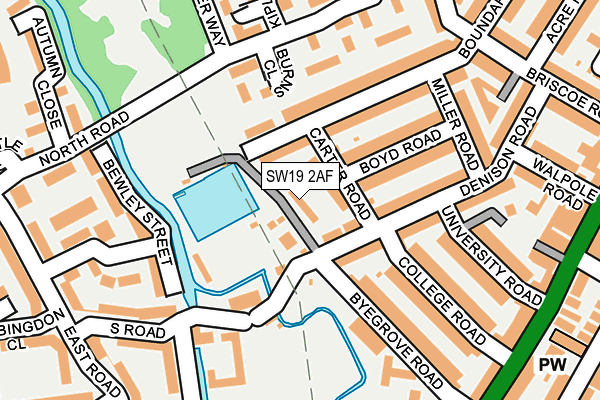 SW19 2AF map - OS OpenMap – Local (Ordnance Survey)