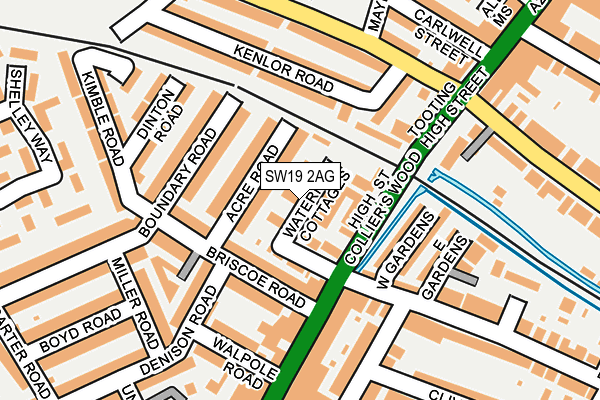SW19 2AG map - OS OpenMap – Local (Ordnance Survey)