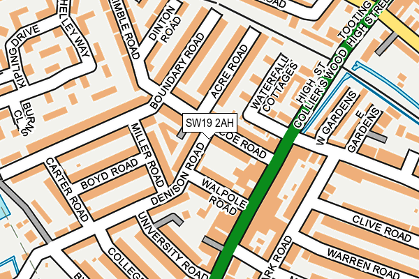 SW19 2AH map - OS OpenMap – Local (Ordnance Survey)