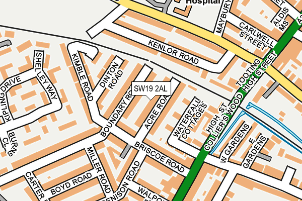 SW19 2AL map - OS OpenMap – Local (Ordnance Survey)